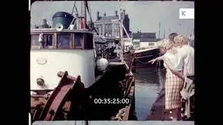 1950s UK, Lowestoft Harbour, Home Movies