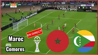 match Maroc vs Comores en direct Coupe d'Afrique des Nations can Simulation football Gameplay pc