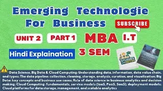 Emerging Technologies for Business || Unit 2 - Part 1 || MBA IT 3 SEM || Studies With NITIN || #mba