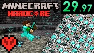 Speed running getting FULL DIAMOND GEAR in Hardcore Minecraft