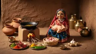 Miniature Doll Village Story | Traditional Chicken Cooking in Tiny Indian Life ASMR.