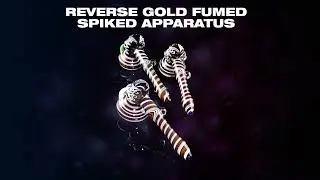 Reverse Gold Fumed Spiked Colored Glass Hammer Bubbler   B1322 GA