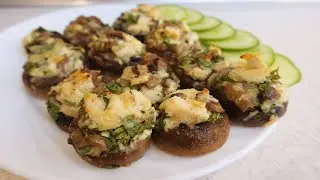 Cheese Chicken Stuffed Mushrooms ! How To Make Stuffed Mushroom ! Mushroom Recipe ! Easyvideo