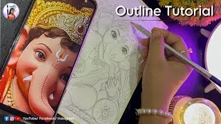 Lord Ganesha Outline Drawing Tutorial | How to draw Lord Ganesh | 𝐏𝐔𝐑𝐁𝐀 𝐀𝐑𝐓༊
