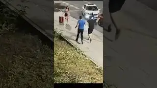 Two brave men saved a woman from a thief #shorts #camera #streetcam