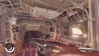 Trying to ride on a spaceship without being in it (Starfield Clip)
