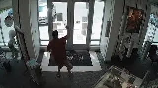 Man Fails to Break Into Jewelry Display Case With Brick