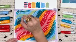 Bright & Wavy Art Meditation | Relax with Tempera Paint Sticks & Acrylic Markers
