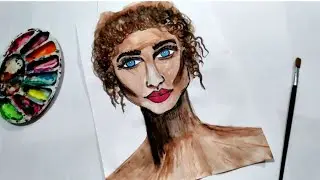 Brown skinny girl drawing /Brown girl paintinglLockdown sketch /Make art in quarantine/Girl sketch