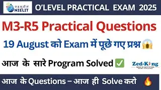 19 August Python Exam Solutions | O Level M3-R5 Practical Paper Full Programs with Output