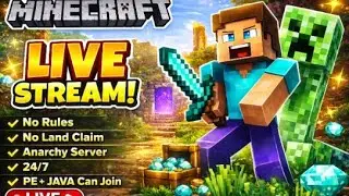 MINECRAFT ANARCHY LIVE 🔥 | NO RULES | 24/7 SERVER | PE + JAVA