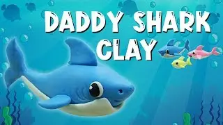 How to Make a Clay Daddy Shark-Pinkfong with air dry clay ||  Polymer clay tutorial at home