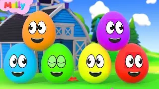 Aprender Colores y Números | Huevos de Colores en la Granja | Canciones Infantiles Melly en Español