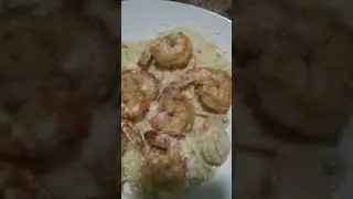 Alfredo Shrimp Pasta #shorts #food