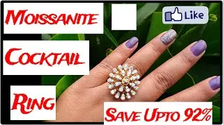 Beautiful Moissanite Diamond Coctail Ring Design