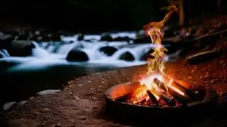 Escape to Tranquility: Dark Night by Warm Fire