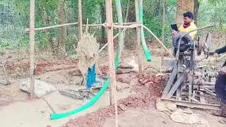 8 inchi 360 feet deep Water borewell cleaning process #borewell #water #cleaning #viralvideo .
