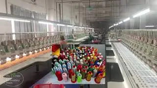 garment factory production line with embroidered patch factory working video