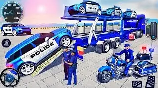 Police Vehicle Transport Drive 🚓 | Heavy Trailer Driving Gameplay | BK Gamer96