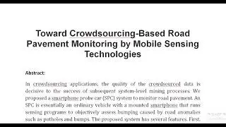Toward Crowdsourcing Based Road Pavement Monitoring by Mobile Sensing Technologies
