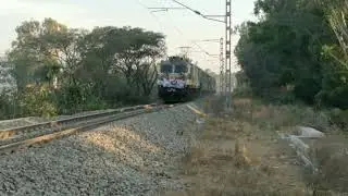 Anekal Road-Baiyappanhali Electrification CRS with KJM's First WAP-7 'Chamundi'