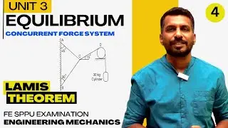 Unit 3  Equilibrium || Type 1 Lamis Theorem Equation || Problem 4 || Engineering Mechanics
