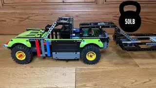 Lego Technic rc truck with goose neck trailer weight testing
