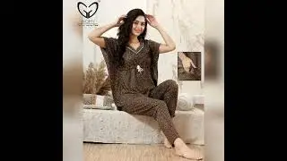 Designer Women Alpine Kaftan Night Suit #fashion &hearts;️ #nightsuit #nightwears #clothing