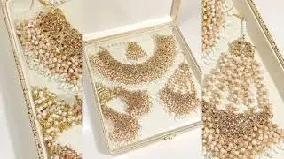 Heavy bridal Pakistani jewellery sets with kundan, pearl & gold work. Perfect for nikah.