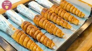 Cream Roll With Homemade Dough | Homemade Puff Pastry Dough Recipe | Homemade Mold |Cream Horns
