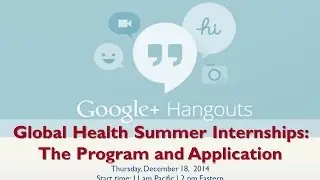 Global Health Summer Internships: The program and application