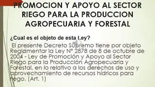 REGLAMENTO LEY DE RIEGO.