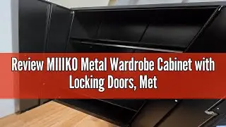 Review MIIIKO Metal Wardrobe Cabinet with Locking Doors, Metal Storage Armoire Closet for Clothing,