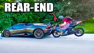 Водитель Lamborghini с таким названием нападает на байкеров | Эпические и безумные моменты с мото...