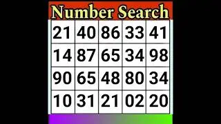 Number Search... #6 Game Will Test Your Brain Power! | Memory | brain game | Quiz