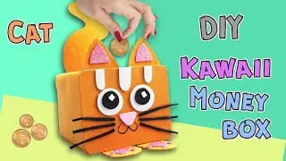 Kawaii Money Bank / Piggy money-saving box paper Сat / how to make money saving box / BublikShow
