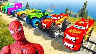 GTA V Superheroes Crazy Race Challenge with Super Cars | GTA 5 Spiderman Car Stunt Race