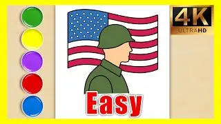 🦅 🇺🇸 Happy Veterans Day Drawing ❤️🤍💙 || 🎖️ Kids Art to Honor American Soldiers 🗽🎨 ✍️