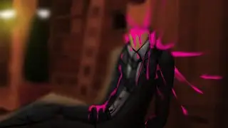 (BLOOD) Player getting killed by the figure, but in DANGANRONPA Style