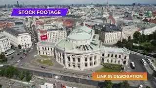 Austria 🇦🇹 Vienna Burgtheater Drone [4K] Clip 1 | Stock Footage