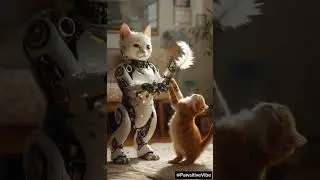 Robot Cat vs Real Cat &ndash; The Ultimate Playtime! 🤖🐱 #cat #robocat #catlover #catvideo #gost