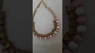 Silk Thread Antique Necklace in Pink and White Colour call 📞 for order 7207223626