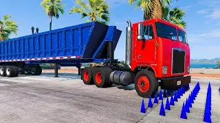 Trucks and Cars vs spike strip challenge #54 BeamNG Drive BeamNG BOOM