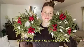 Transform Your Kitchen for Christmas! 🎄 4 Pack Mini Cabinet Wreaths Review
