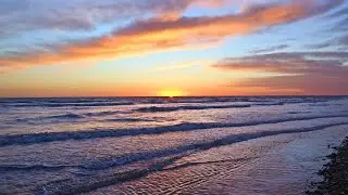 Stunning Sunrise Pebble Beach Walk | Natural White Noise from Beautiful Low Tide Ocean Waves