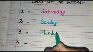 Sunday Monday-Days of the week/Sunday Monday ki spelling/saptah ke dinon ke naam/sunday to saturday