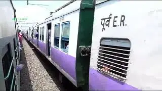 Train Race:Parallel Run of   Katwa-Howrah and Barddhaman-Howrah Local train Overtake - Re-Overtake