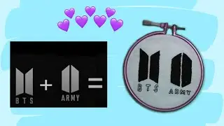 BTS(방탄소년단)LOGO embroidery | How to embroider BTS logo | Diy BTS logo embroidery