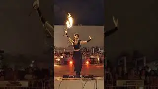 Eshola Fire Show 🔥 White Night Tel Aviv &ndash; we set the main stage on fire! @yaeldi #Eshola #FireShow
