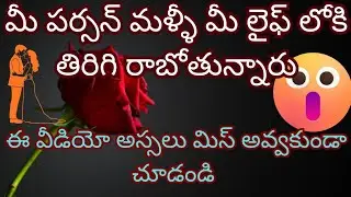 💯❤️మీ పర్సన్ మళ్ళీ మీ లైఫ్ లోకి తిరిగి రాబోతున్నారు❤️❤️
